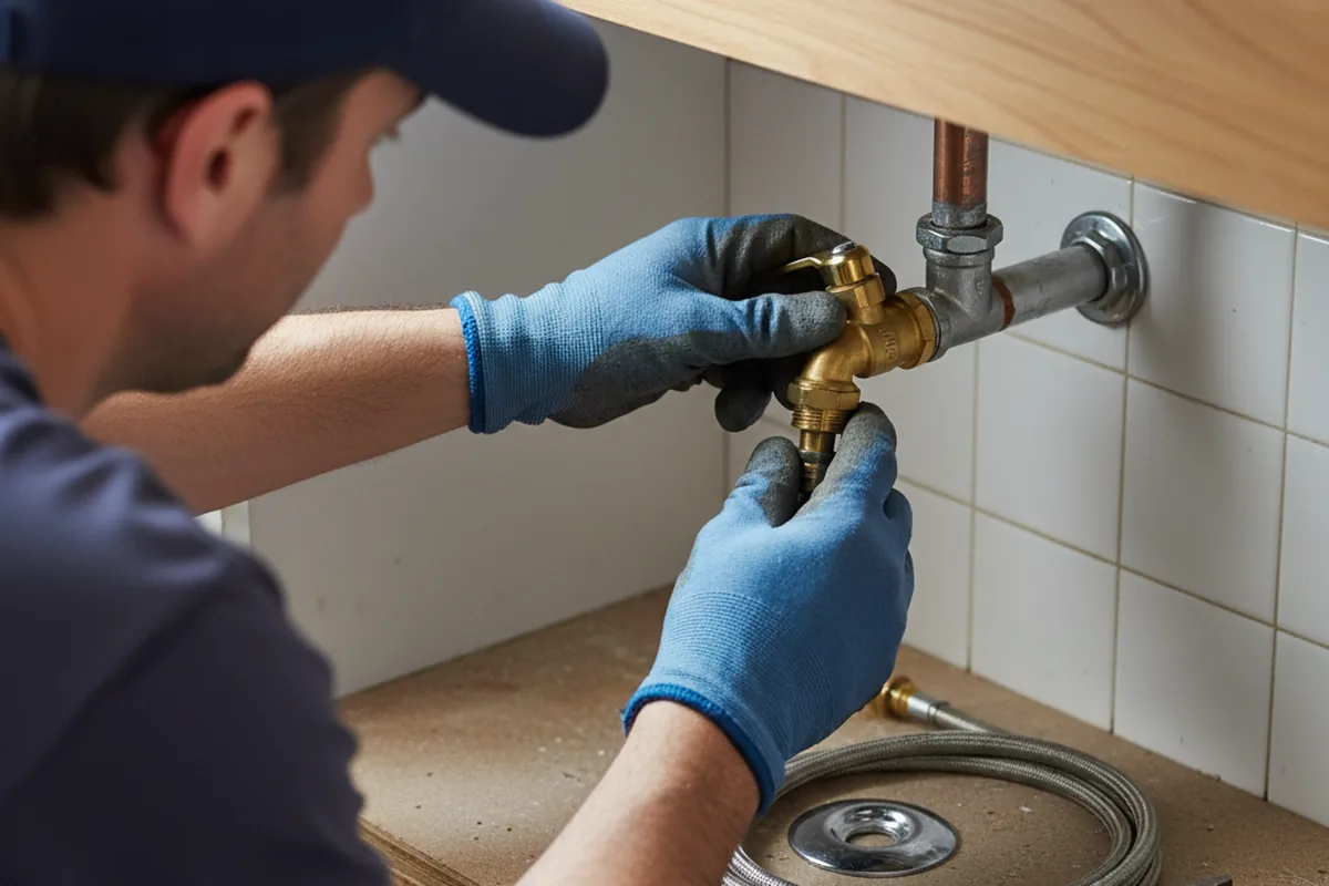 Shutoff valve and fitting work during Emergency Plumbing in Roscoe